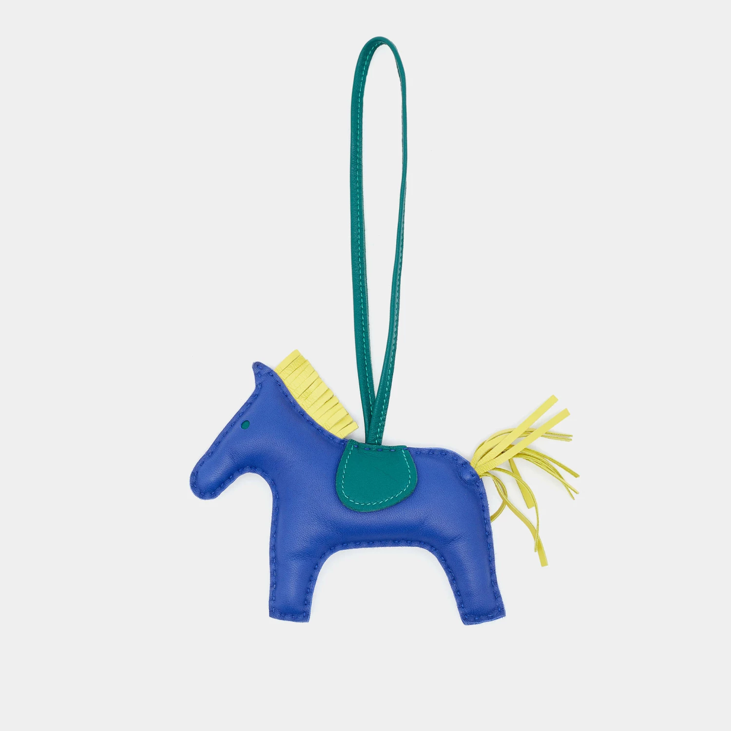 Hermes Hermès Bleu Electric/Malachite/Lime Milo Lambskin GriGri Rodeo Bag Charm MM For Women 5 Hermes Hermès Bleu Electric/Malachite/Lime Milo Lambskin GriGri Rodeo Bag Charm MM For Women - Image 3