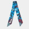 Hermes Hermès Blue Tree Of Song Silk Twilly Scarf For Women