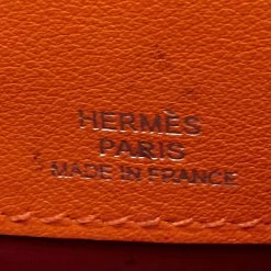 Hermes Orange Leather BePop MM Pouch For Women -Deals Hermes Store luxury women hermes used accessories p692866 007
