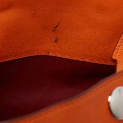 Hermes Orange Leather BePop MM Pouch For Women -Deals Hermes Store luxury women hermes used accessories p692866 008