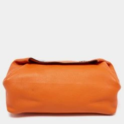 Hermes Orange Leather BePop MM Pouch For Women