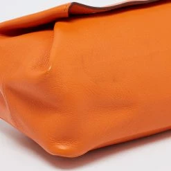 Hermes Orange Leather BePop MM Pouch For Women -Deals Hermes Store luxury women hermes used accessories p692866 011