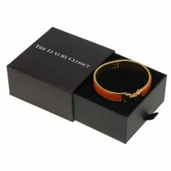 Hermes Clic Clac H Orange Enamel Gold Plated Narrow Bracelet GM For Women -Deals Hermes Store luxury women hermes used accessories p76313 0006