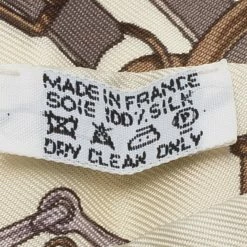 Hermes Cream & Brown Printed Silk Twilly Neck Scarf For Women 7 Hermes Cream & Brown Printed Silk Twilly Neck Scarf For Women -Deals Hermes Store luxury women hermes used accessories p79211 003