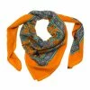 Hermes Chasse En Inde Orange Cashmere And Silk Shawl For Women -Deals Hermes Store luxury women hermes used accessories p79215 001