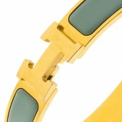 Hermes Clic Clac H Lagoon Blue Enamel Gold Plated Narrow Bracelet GM For Women 10 Hermes Clic Clac H Lagoon Blue Enamel Gold Plated Narrow Bracelet GM For Women -Deals Hermes Store luxury women hermes used accessories p79444 003