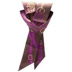 Hermes Brides De Gala Brown & Purple Printed Silk Twilly Neck Scarf For Women -Deals Hermes Store luxury women hermes used accessories p79492 003