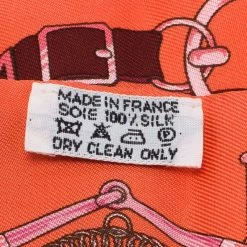 Hermes Coral & Maroon Horsebit Printed Silk Twilly Neck Scarf For Women -Deals Hermes Store luxury women hermes used accessories p79497 0004