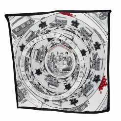 Hermes Monochrome Jeu Des Omnibus Et Dames Blanches Square Silk Scarf For Women -Deals Hermes Store luxury women hermes used accessories p79498 002