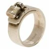 Hermes Vintage H Padlock Silver Band Ring Size 49 For Women -Deals Hermes Store luxury women hermes used accessories p79678 0001