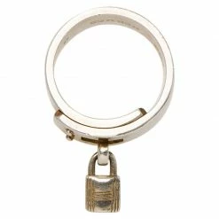 Hermes Vintage H Padlock Silver Band Ring Size 49 For Women -Deals Hermes Store luxury women hermes used accessories p79678 0003