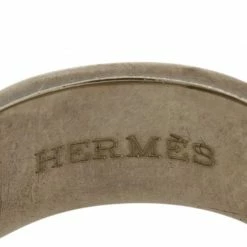Hermes Vintage H Padlock Silver Band Ring Size 49 For Women -Deals Hermes Store luxury women hermes used accessories p79678 0004