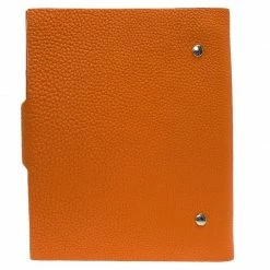 Hermes Orange Togo Leather Ulysses Agenda/Notebook MM For Women -Deals Hermes Store luxury women hermes used accessories p81160 004