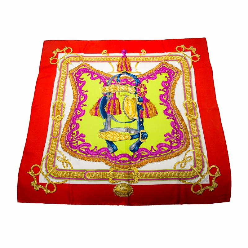 Hermes Multicolor Brides De Cour Silk Square Scarf For Women 4 Hermes Multicolor Brides De Cour Silk Square Scarf For Women - Image 2