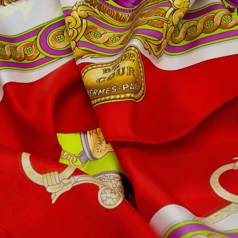 Hermes Multicolor Brides De Cour Silk Square Scarf For Women 5 Hermes Multicolor Brides De Cour Silk Square Scarf For Women - Image 3