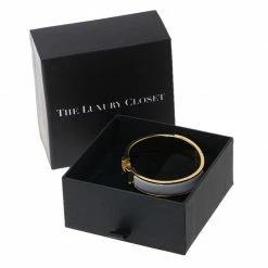 Hermes Clic Clac H White Enamel Gold-Plated Narrow Bracelet PM For Women -Deals Hermes Store luxury women hermes used accessories p82012 006