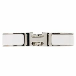 Hermes Clic Clac H White Enamel Palladium Plated Bracelet PM For Women 11 Hermes Clic Clac H White Enamel Palladium Plated Bracelet PM For Women -Deals Hermes Store luxury women hermes used accessories p82658 003
