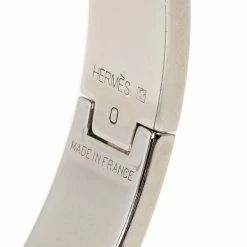 Hermes Clic Clac H White Enamel Palladium Plated Bracelet PM For Women 14 Hermes Clic Clac H White Enamel Palladium Plated Bracelet PM For Women -Deals Hermes Store luxury women hermes used accessories p82658 006