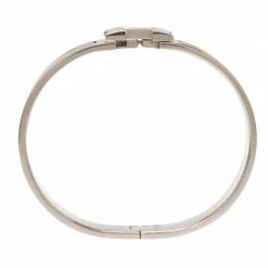 Hermes Clic Clac H Black Enamel Palladium Plated Narrow Bracelet GM For Women -Deals Hermes Store luxury women hermes used accessories p83387 0004