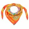 Hermes Orange Multicolor Pique Fleuri De Provence Silk Square Scarf For Women