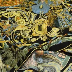 Hermes Black Au Fil Du Carre Square Silk Scarf For Women -Deals Hermes Store luxury women hermes used accessories p84000 003