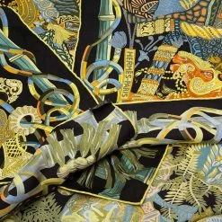 Hermes Black Au Fil Du Carre Square Silk Scarf For Women -Deals Hermes Store luxury women hermes used accessories p84000 004