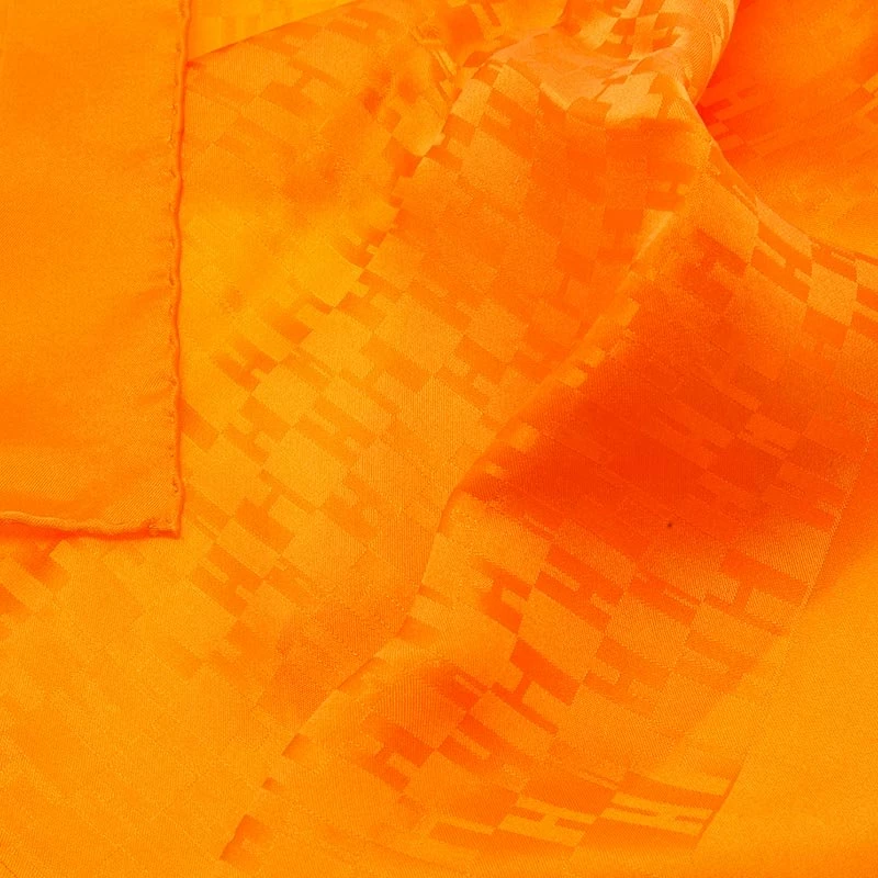 Hermes Orange H Pattern Square Silk Scarf For Women 6 Hermes Orange H Pattern Square Silk Scarf For Women - Image 4