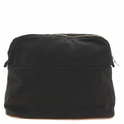 Hermes Black Toile Canvas Bolide Pouch For Women -Deals Hermes Store luxury women hermes used accessories p86427 003