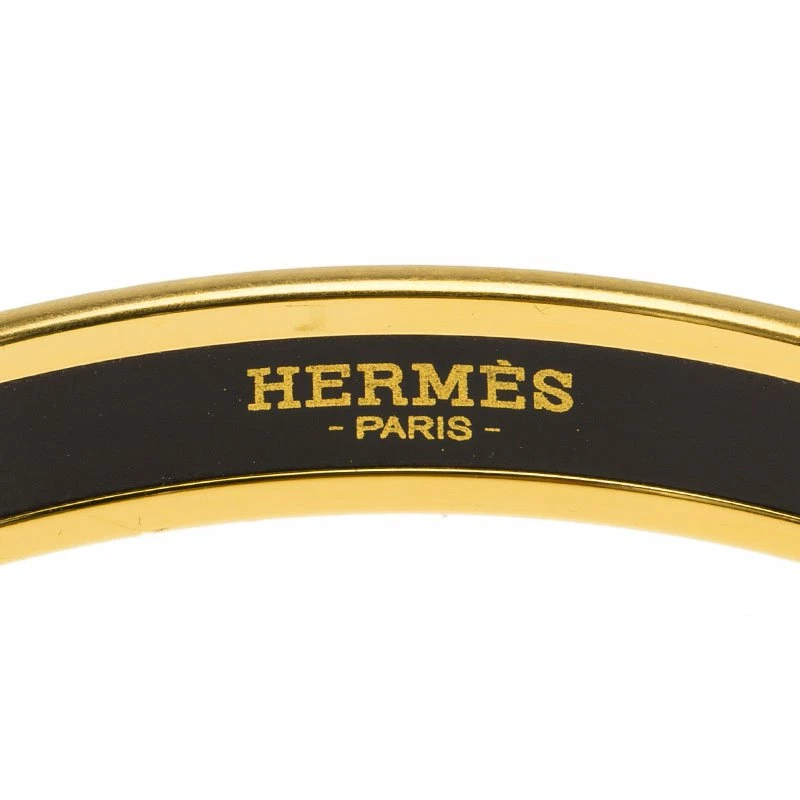 Hermes Turquoise Printed Enamel Gold Plated Narrow Bangle Bracelet 21cm For Women 7 Hermes Turquoise Printed Enamel Gold Plated Narrow Bangle Bracelet 21cm For Women - Image 5