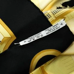 Hermes Yellow And Black Printed Silk Les Ponts De Paris Square Scarf For Women -Deals Hermes Store luxury women hermes used accessories p87541 005