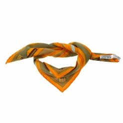 Hermes Multicolor Printed Silk Les Sangles By J.Metz Pocket Square For Women