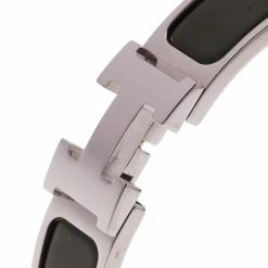 Hermes Clic Clac H Green Enamel Palladium-Plated Bracelet PM For Women -Deals Hermes Store luxury women hermes used accessories p8940 006