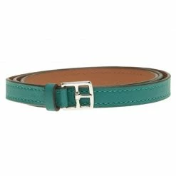 Hermes Etrivière Double Tour Green Leather Bracelet XS For Women
