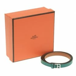 Hermes Etrivière Double Tour Green Leather Bracelet XS For Women 13 Hermes Etrivière Double Tour Green Leather Bracelet XS For Women -Deals Hermes Store luxury women hermes used accessories p89972 0006