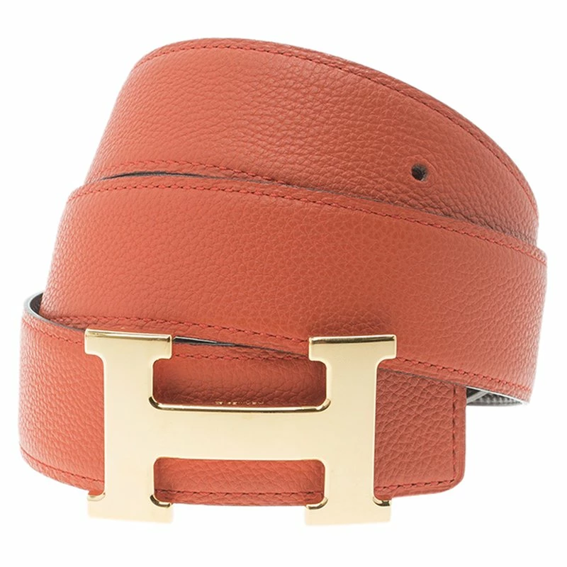 Hermes Orange And Black Leather Constance Reversible Belt 85 CM For Women 4 Hermes Orange And Black Leather Constance Reversible Belt 85 CM For Women - Image 2