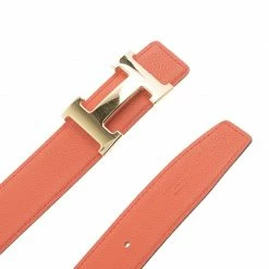 Hermes Orange And Black Leather Constance Reversible Belt 85 CM For Women 11 Hermes Orange And Black Leather Constance Reversible Belt 85 CM For Women -Deals Hermes Store luxury women hermes used accessories p90478 004