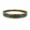 Hermes Printed Blue Rope Design Gold Tone Bracelet For Women -Deals Hermes Store luxury women hermes used accessories p91048 001