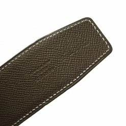 Hermes Brown/Beige Leather Palladium Contance Reversible Belt 90 CM For Women -Deals Hermes Store luxury women hermes used accessories p93079 005