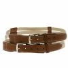 Hermes Beige/Brown Leather Double Etriviere Belt 70 CM For Women