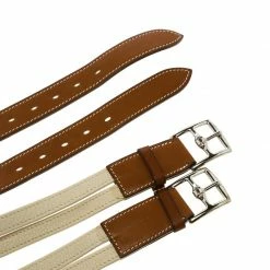 Hermes Beige/Brown Leather Double Etriviere Belt 70 CM For Women -Deals Hermes Store luxury women hermes used accessories p93213 004