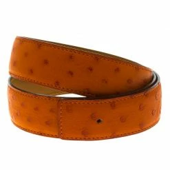 Hermes Orange Ostrich Belt Strap 85 CM For Women