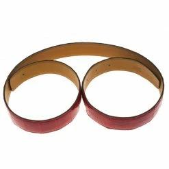 Hermes Red Porosus Crocodile Belt Strap 90 CM For Women -Deals Hermes Store luxury women hermes used accessories p93970 0002