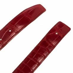 Hermes Red Porosus Crocodile Belt Strap 90 CM For Women -Deals Hermes Store luxury women hermes used accessories p93970 0004