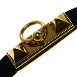 Hermes Micro Rivale Blue Leather Bracelet XS For Women -Deals Hermes Store luxury women hermes used accessories p94356 003