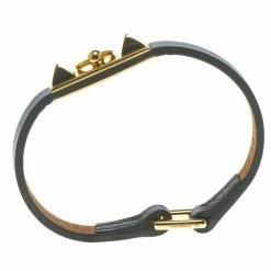 Hermes Micro Rivale Blue Leather Bracelet XS For Women -Deals Hermes Store luxury women hermes used accessories p94356 004