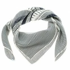 Hermes White Printed Suite Et Poursuite Silk Giant Scarf For Women