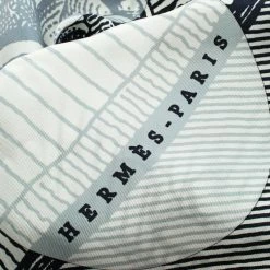 Hermes White Printed Suite Et Poursuite Silk Giant Scarf For Women -Deals Hermes Store luxury women hermes used accessories p96341 003