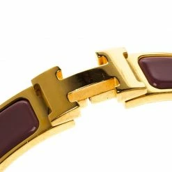 Hermes Clic Clac H Purple Enamel Gold-Plated Bracelet PM For Women 11 Hermes Clic Clac H Purple Enamel Gold-Plated Bracelet PM For Women -Deals Hermes Store luxury women hermes used accessories p96790 003