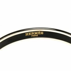 Hermes Multicolor Printed Enamel Palladium Plated Narrow Bracelet GM For Women -Deals Hermes Store luxury women hermes used accessories p96791 006