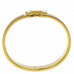 Hermes Clic Clac H Narrow Red Enamel Gold-Plated Bracelet PM For Women -Deals Hermes Store luxury women hermes used accessories p97529 004
